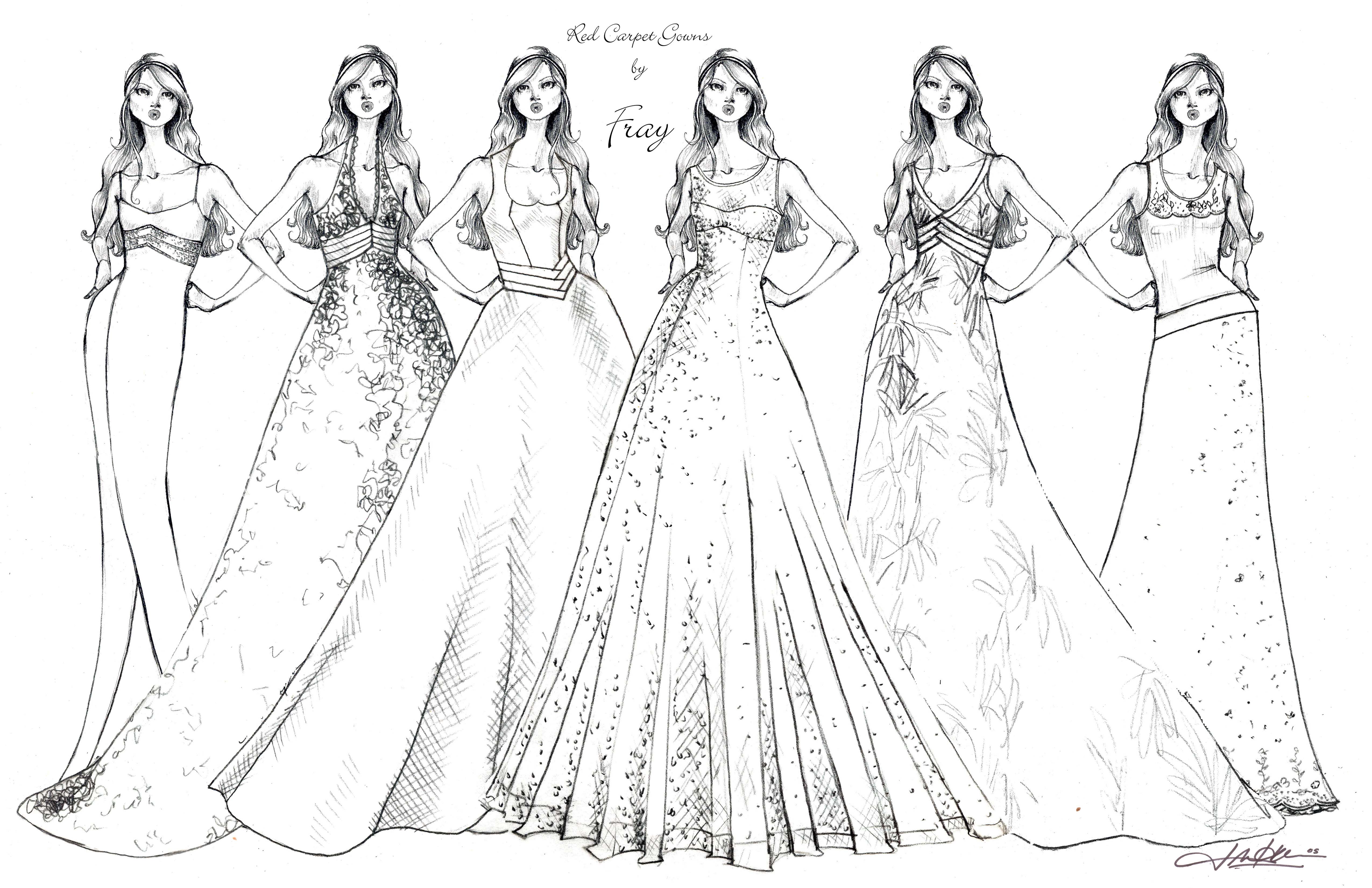 Evening Gowns Sketches