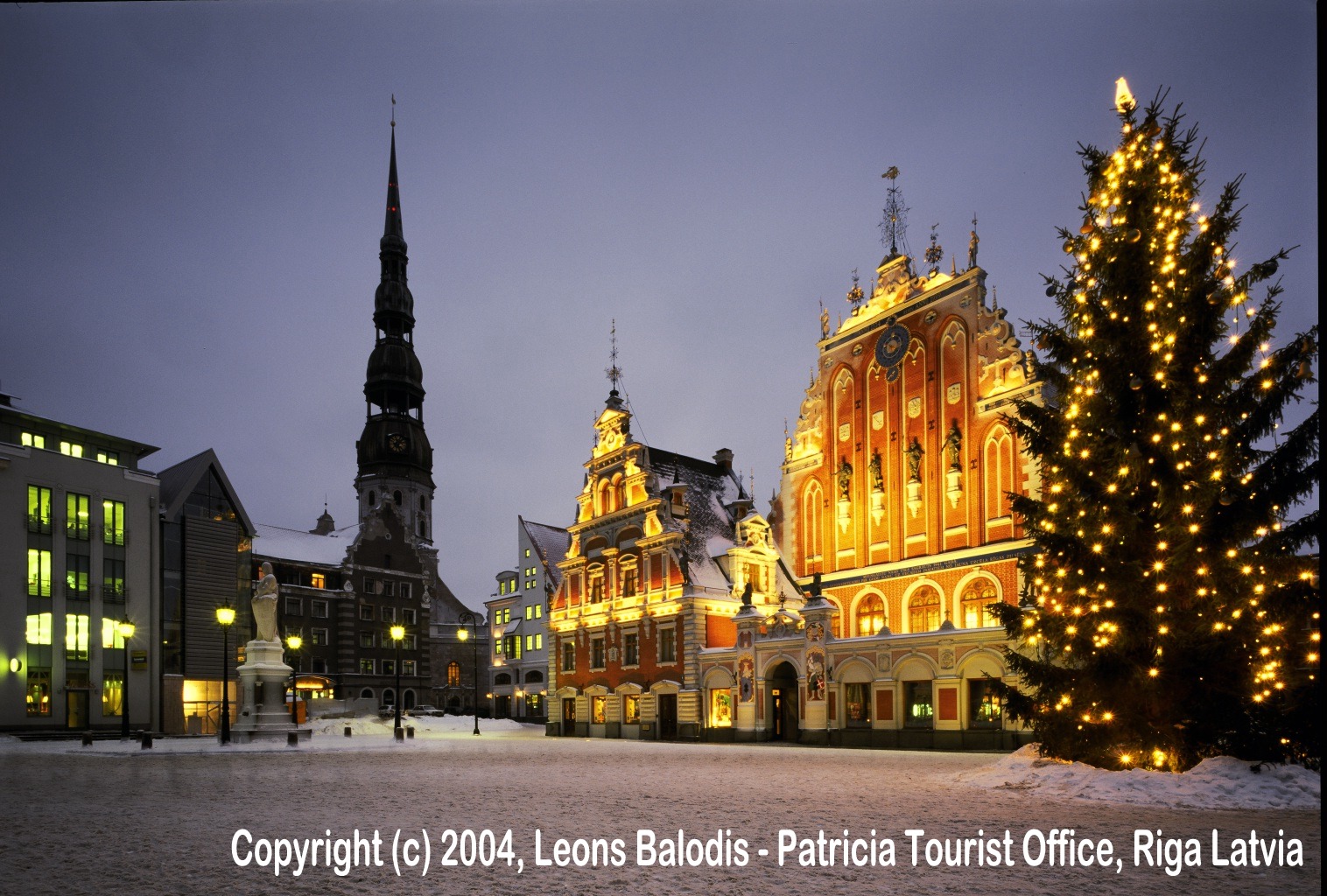 Santa Claus Visits Home of the First Christmas Tree - Riga Latvia
