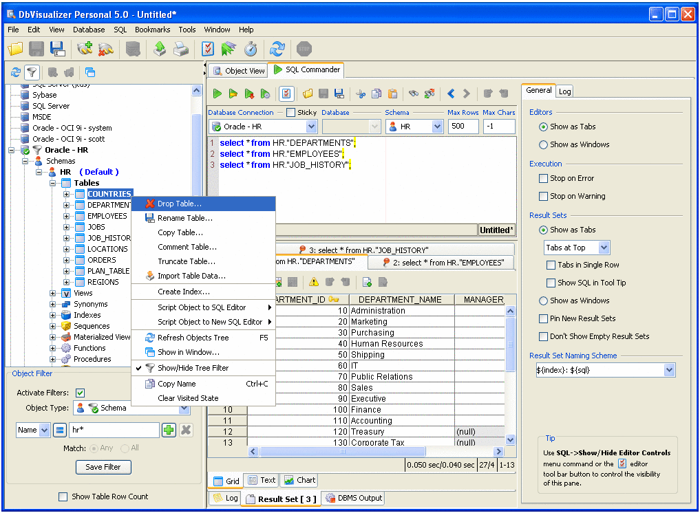 Dbvisualizer как построить диаграмму