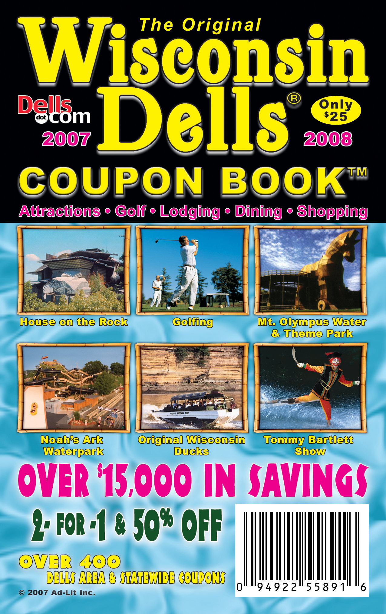 2007 Original Wisconsin Dells Coupon Book Now Book Offers 15,000 in