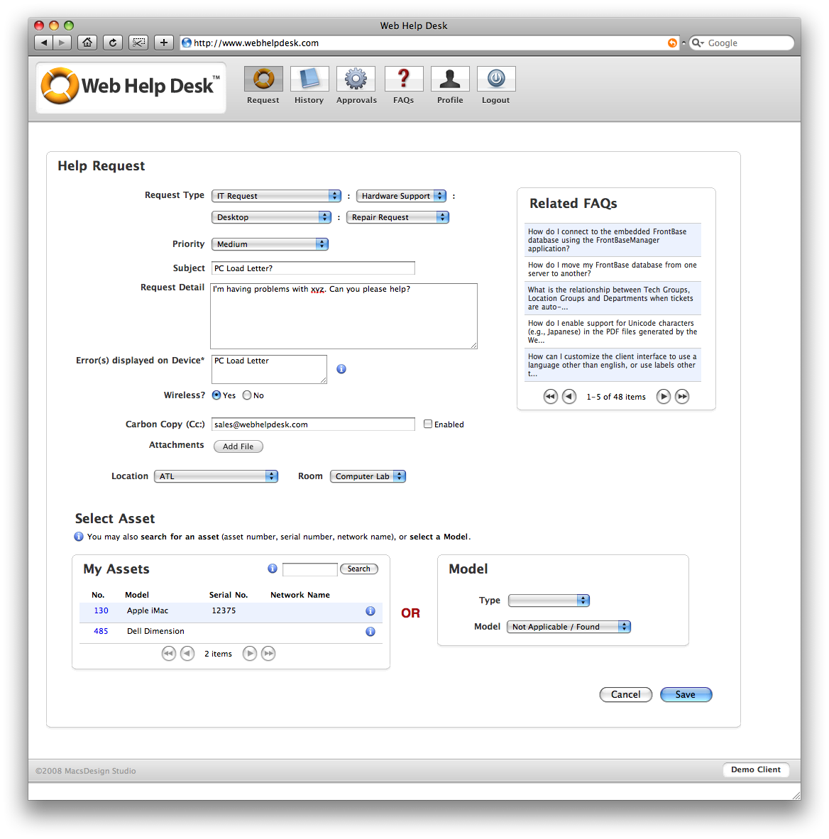 WebBased Help Desk Software Integrates With CrossPlatform Client