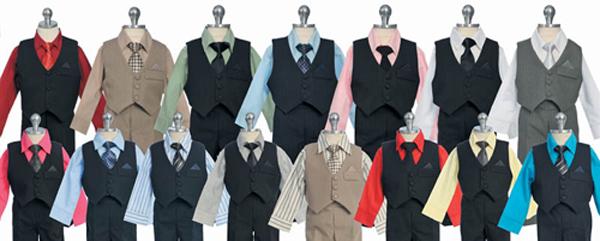 Boys Shirt, Tie, Vest, Pants Combinations from PuddlesCollection.com