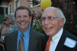 The photo shows Clay Arnold (left) and Mort Friedman. Clay is the 2009 winner of the Friedman Humanitarian Award.