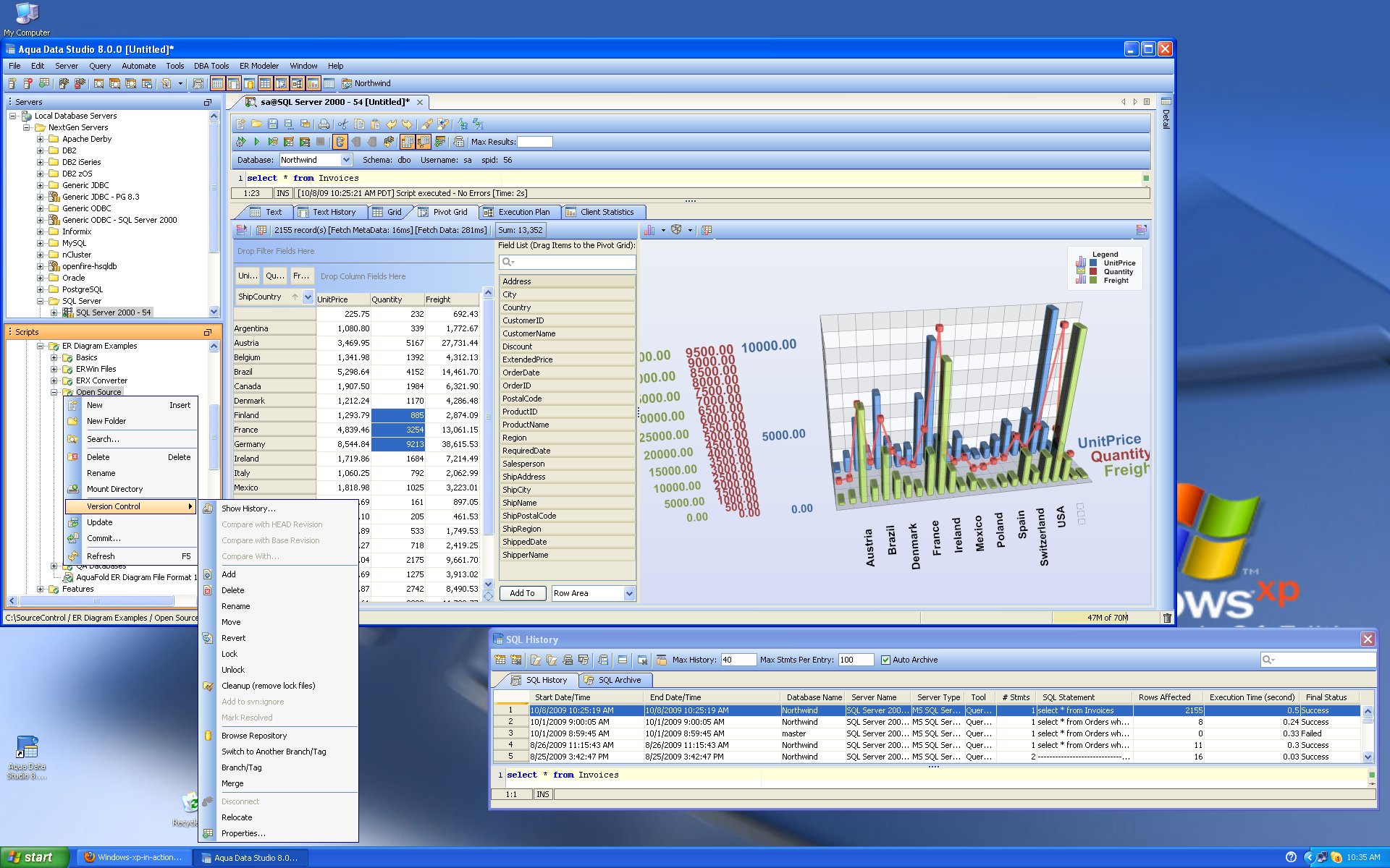 aquastudio export data to exel