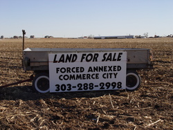 Adams County farmed forced to sell his family's farm after being annexed by Commerce City. 