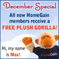 Realtors who sign up for a new HomeGain membership in December will receive a plush gorilla named Max!