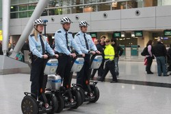 Police Officers At Dusseldorf International Airport Switching From Foot To Electric Human Transporters