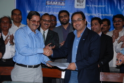 Amir Jahangir, CEO SAMAA TV and Dr. Ghulam Akbar, Regional Director WWF Pakistan