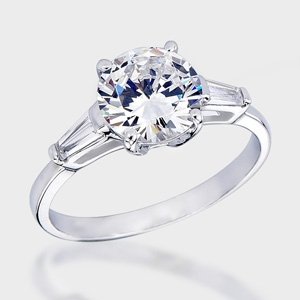 14k cz wedding ring set