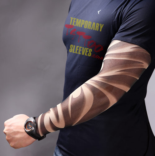 tattoo sleeve art. The Swirling Art Fake Sleeve