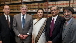 Columbia leaders and recipients of awards with Indian Ambassador Meera Shankar