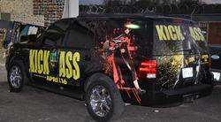 LSI wrapped 5 SUVs and 50 rear taxi windows to promote the upcoming movie, Kick-Ass.