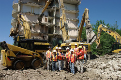 REC uses new CAT Demolition 330 Ultra High Reach at Historic Guld Inn in Toronto