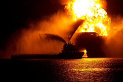 Gulf Coast Oil Rig Explosion and Fire