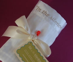 Customized white baby blanket for girl or boy.