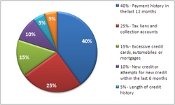 This chart shows how credit report information is used in calculating the Employment Credit Score.