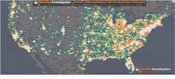 Numberinvestigator.com's free dynamic heat map shows phone number complaints across the United States