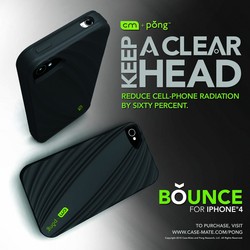 Bounce with Pong technology reduces cell phone radiation by 60% for iPhone 4 users.