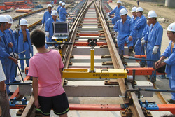 Slab Track construction site for Olympic High Speed Line Beijing - Tianjin