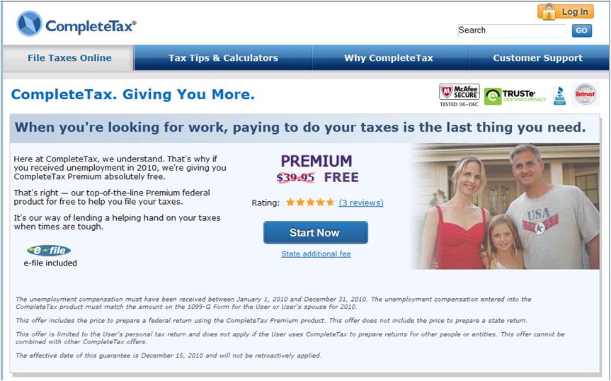 CompleteTax offers free tax