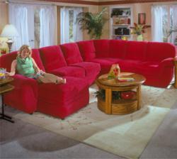 Berkline 270 Reclining Sectional in red leather