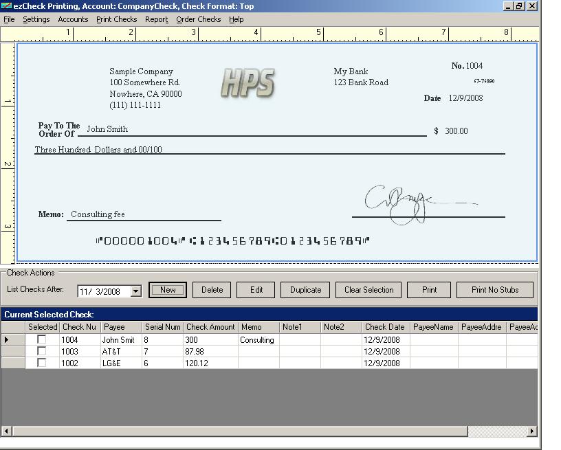 EzCheckPrinting PC Check Writer Speeds Up Check Printing for Florida E