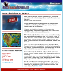 Radio Forecast Network's Emails include feature announcements and a coverage map.
