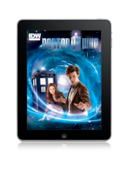 Doctor Who comics cover on the iPad.