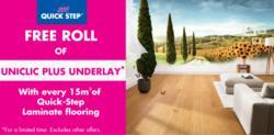 Free underlay with Quick-Step laminate flooring