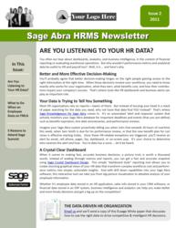 Sage Abra HRMS Newsletter for Sage VARs, Resellers, and Channel Partners