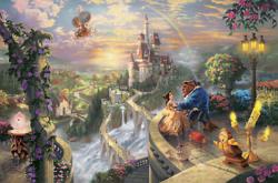 Thomas Kinkade - Beauty and the Beast Falling in Love - Disney Dreams Collection - world-wide-art.com