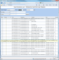 A screenshot of End User Search and Restore. Not pictured is the preview panel.