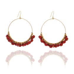Look East Apple Blossom Beaded Hoop Earrings