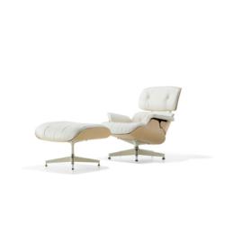 Herman Miller Eames Lounge Chair and Ottoman in White Ash