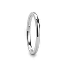 PHILADELPHIA Domed White Tungsten Wedding Band - 2mm