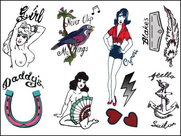 Amy Winehouse Temporary Tattoo Sheet