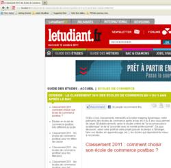 palmarès de l'Etudiant des écoles de commerce postbac en 4 ou 5 ans