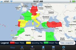 TravelMapper virtual travel map mobile application