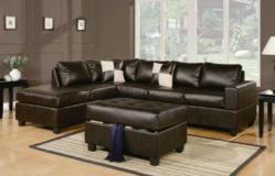 Sacramento Espresso Leather Sectional