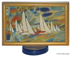 Scene of a regatta from Nancy Gong's "Moments in Time" series.