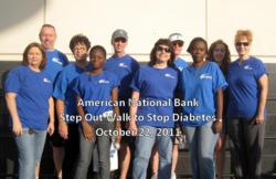 The American National Bank team participated in the 2011 Step Out Walk to Stop Diabetes