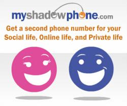 MyShadowPhone.com, second phone number, disposable phone number