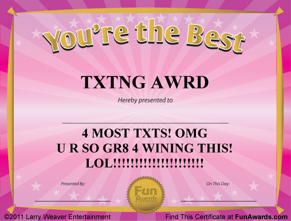 Funny Award Certificates – 101 Funny Awards to Give Friends, Family and