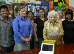 Sissy McGill President Emerita of Solid Gold® selects prize winners.