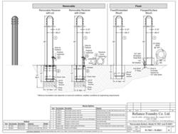 Bollard installation 2D drawing