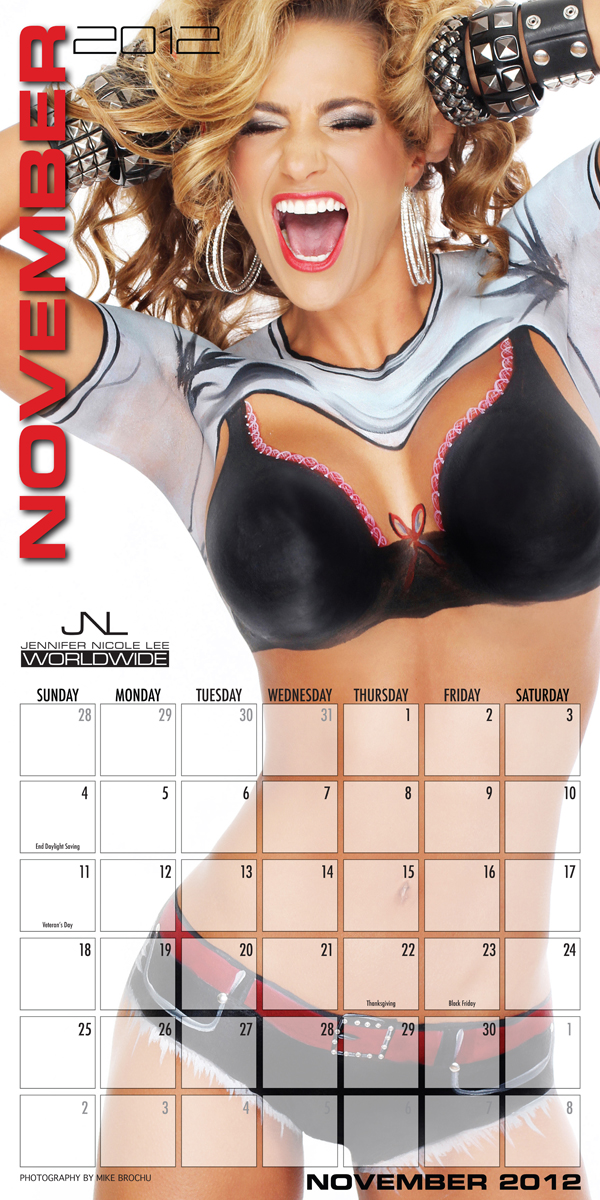 Jennifer Nicole Lee Body Paint Calendar Voted One of the Best Gifts to