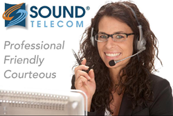 Image of an employee at Sound Telecom providing telephone answering services, medical answering services, virtual receptionist services, secure messaging services, pager services, bilingual answering services, and multilingual answering services