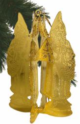 VFA Interlocked Santa Ornament Finished in 24kt Gold (3-3/4" Tall)