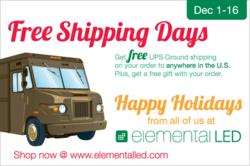 Free Ground SHipping at www.elementalled.com Dec 1-16, 2011
