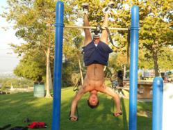 CrossCore® War Machine® Rotational Bodyweight Trainer™ for muscle ups, dips, shoulder presses, chest presses and more.
